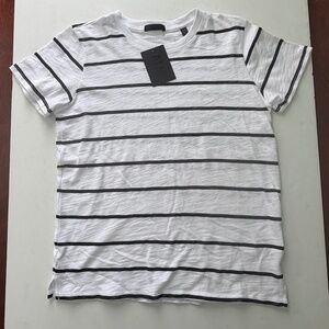 ATM Collection Tee. White with Black Stripes. Small NWT 100% Pima Cotton